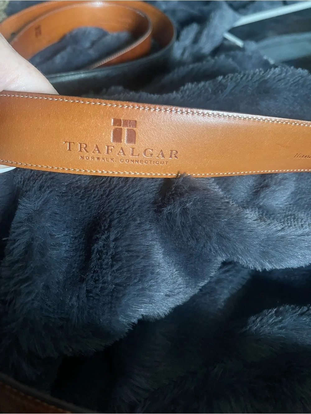 Trafalgar Leather Belt Lot Pair Size 38 Brown & Black Easton Connecticut USA